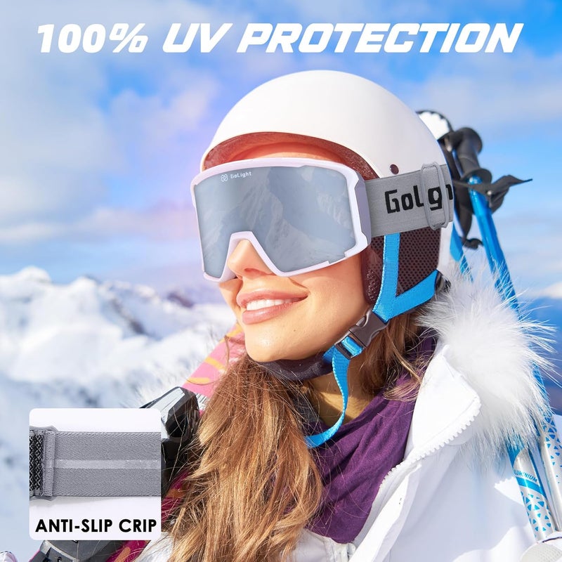 Golight OTG Ski Goggles – Hassle-Free Snow Goggles with Cylindrical REVO Lens, Anti-Fog Double Lens, UV400 & Comfortable Fit - Image 4